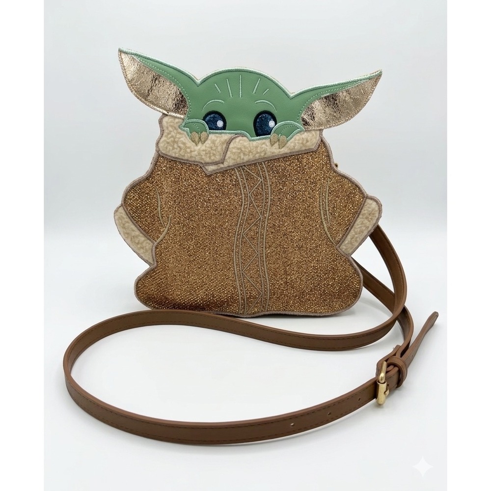 Danielle Nicole Star Wars The Mandalorian Grogu Baby Yoda Crossbody Bag Brown